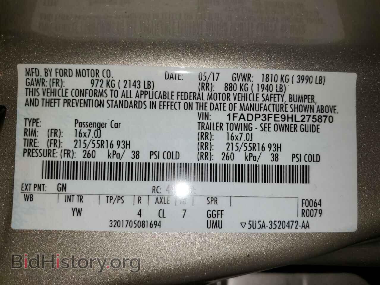 2017 FORD FOCUS - VIN: 1FADP3FE9HL275870 - Photo 12