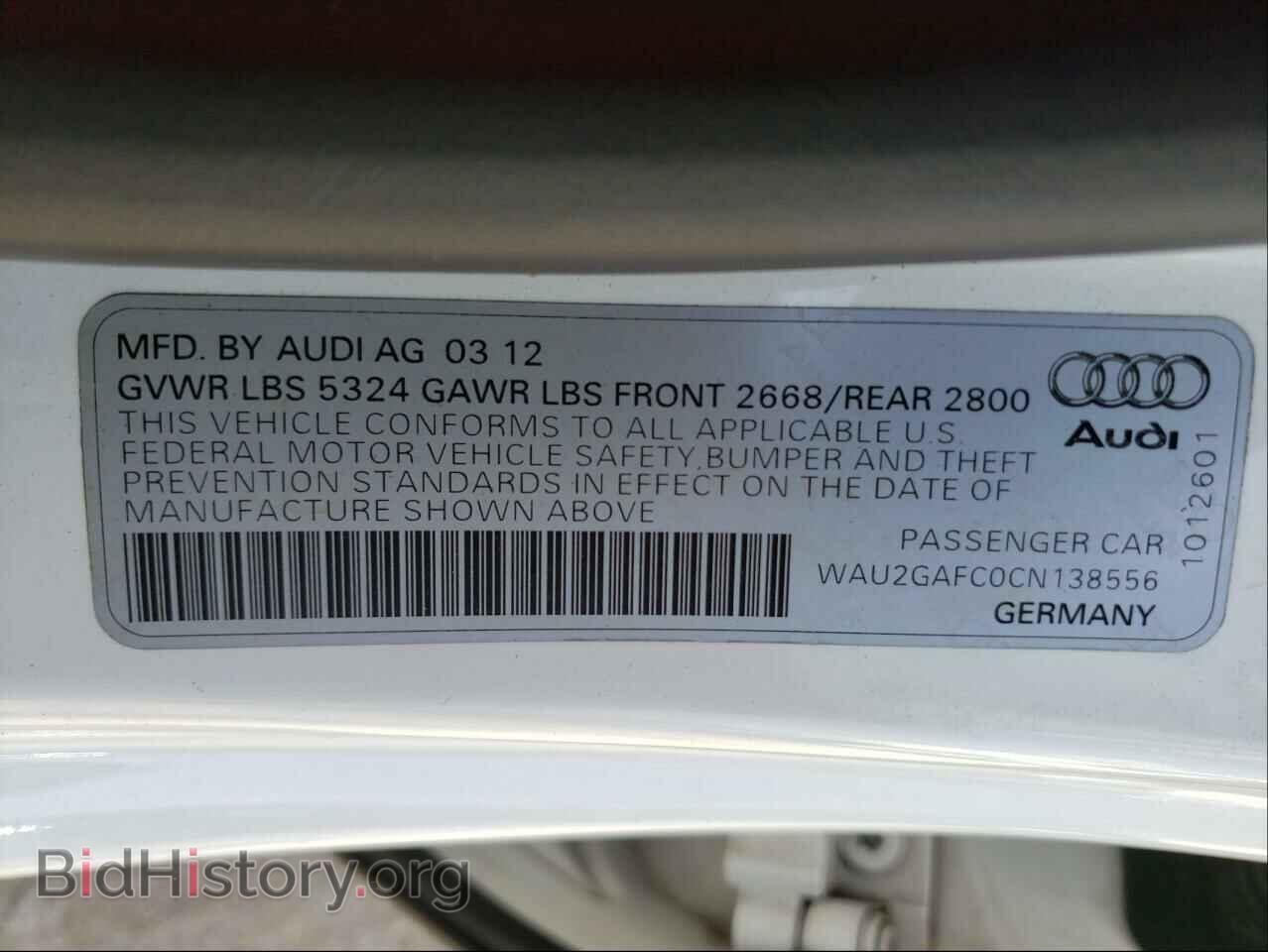 2012 AUDI A7 - VIN: WAU2GAFC0CN138556 - Фото 10