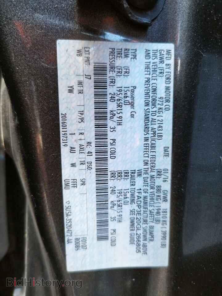2016 FORD FOCUS - VIN: 1FADP3E20GL266805 - Фото 10