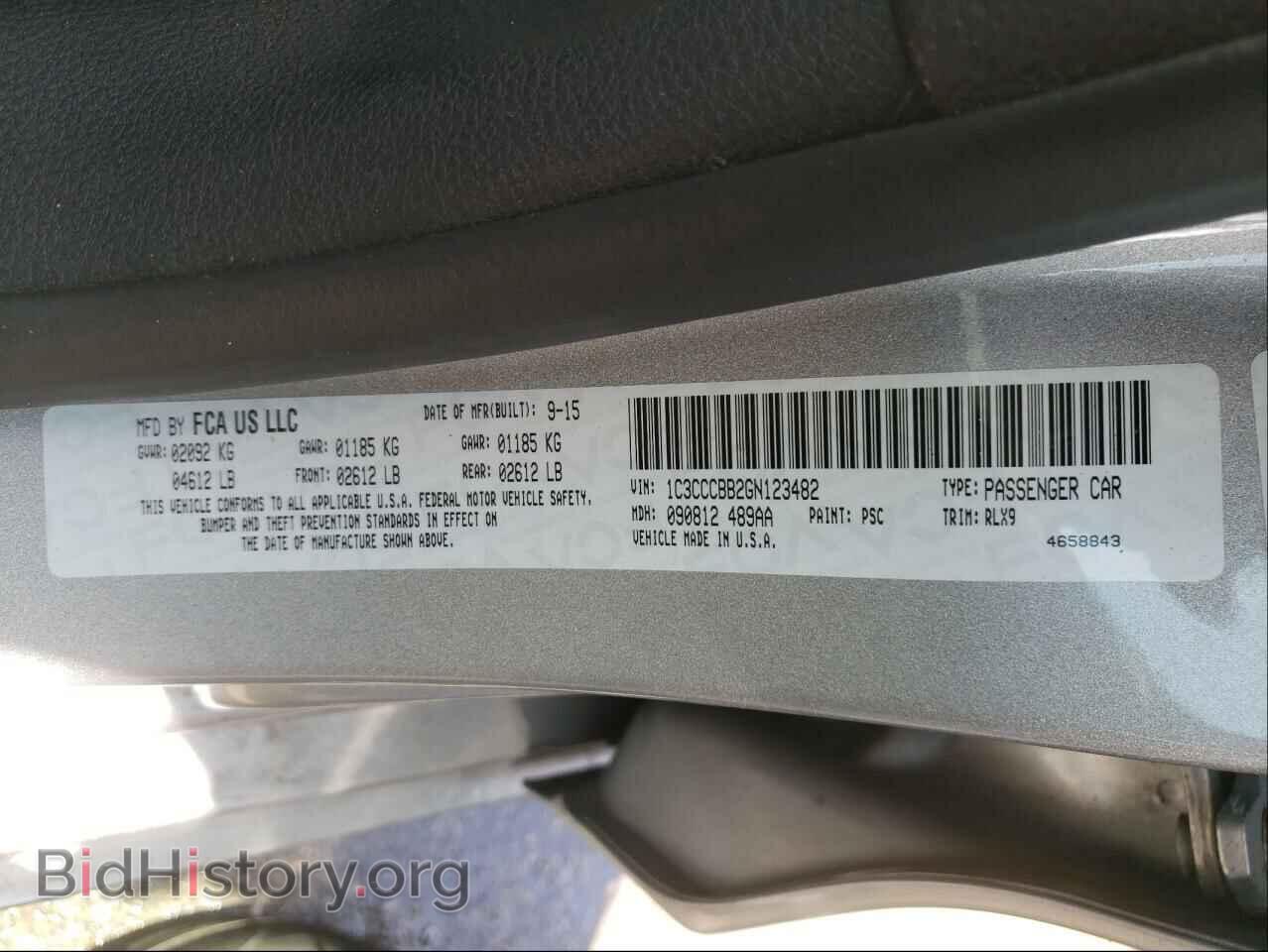 2016 CHRYSLER 200 - VIN: 1C3CCCBB2GN123482 - Фото 10