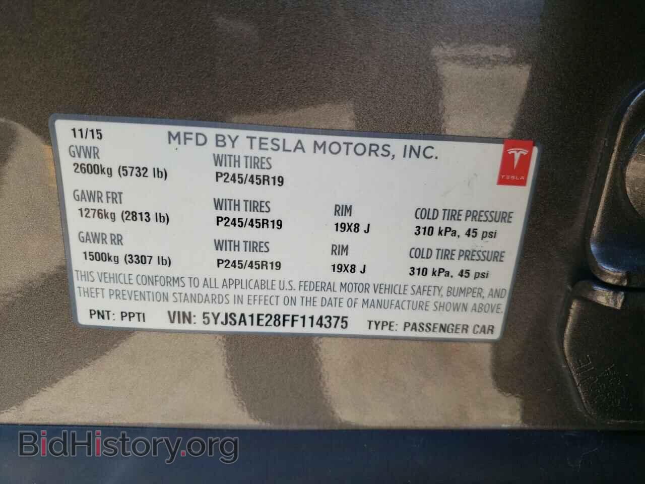 2015 TESLA MODEL S - VIN: 5YJSA1E28FF114375 - Photo 10