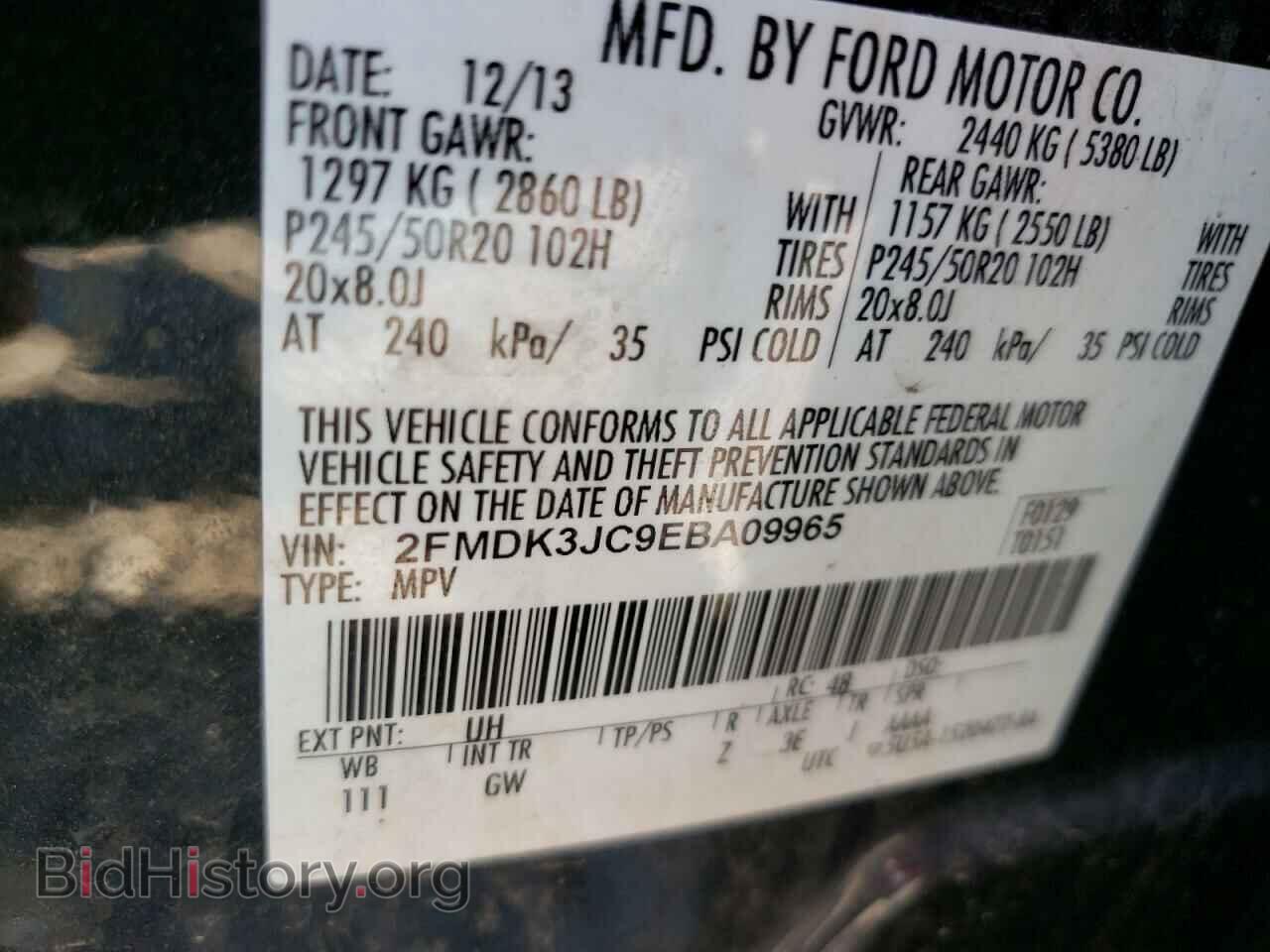 2014 FORD EDGE - VIN: 2FMDK3JC9EBA09965 - Photo 10