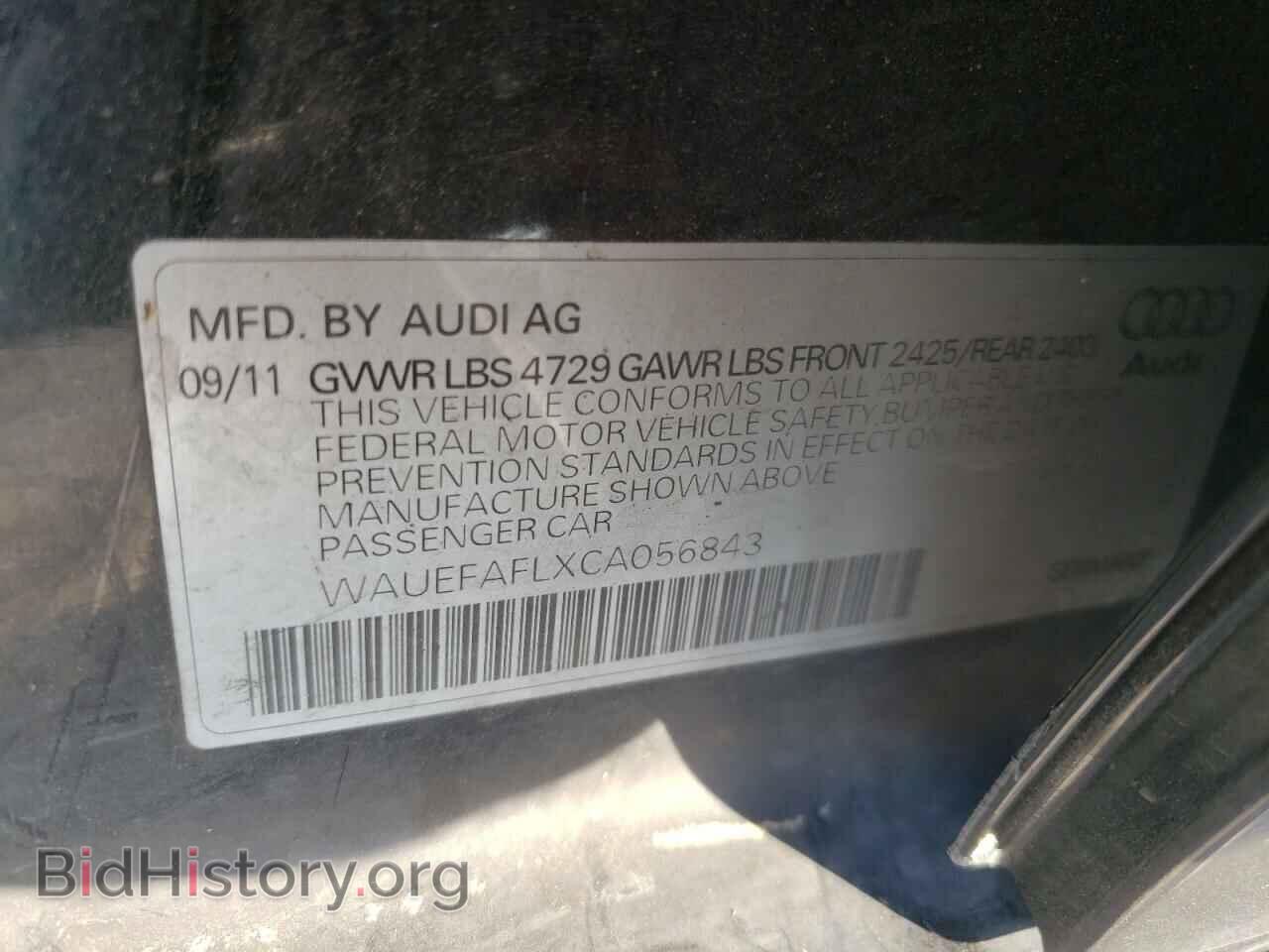2012 AUDI A4 - VIN: WAUEFAFLXCA056843 - Фото 10
