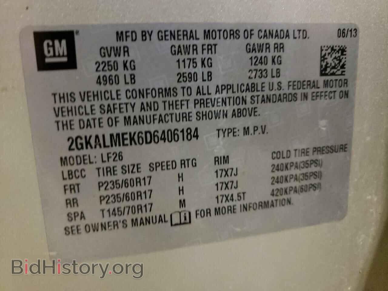 2013 GMC TERRAIN - VIN: 2GKALMEK6D6406184 - Photo 10