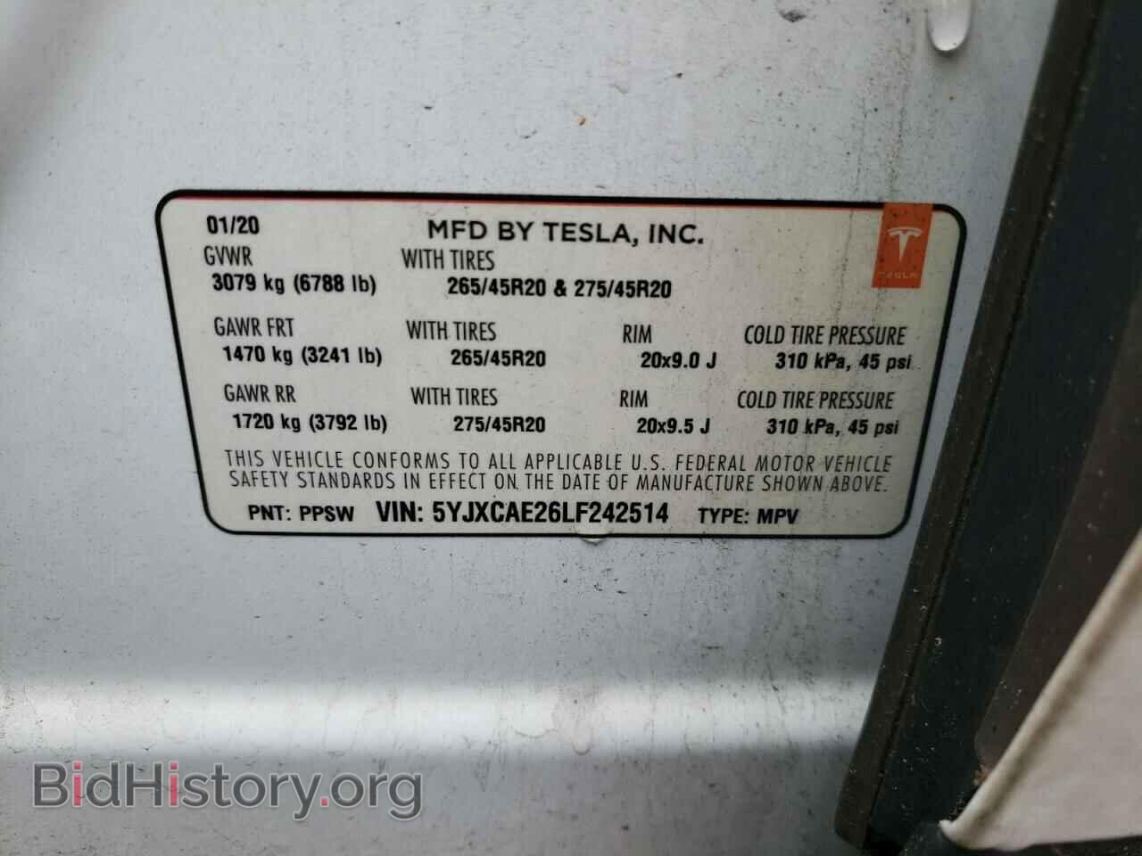 2020 TESLA MODEL X - VIN: 5YJXCAE26LF242514 - Фото 12