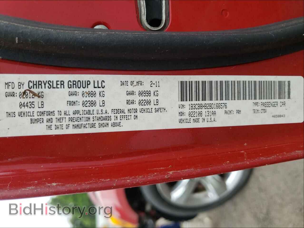 2011 DODGE CALIBER - VIN: 1B3CB8HB2BD166576 - Фото 10