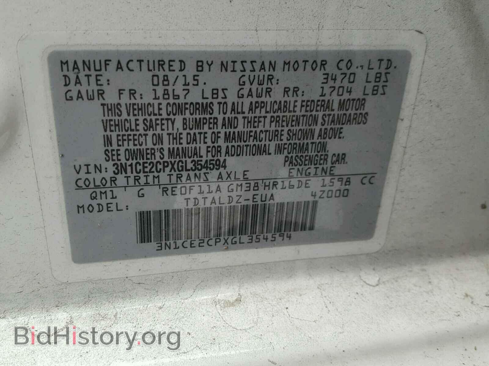 2016 NISSAN VERSA - VIN: 3N1CE2CPXGL354594 - Photo 10