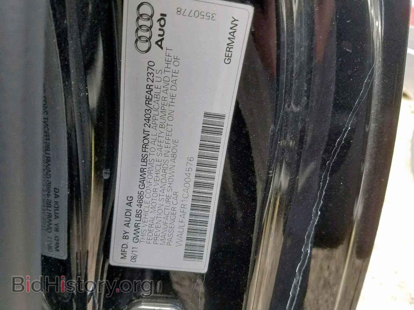 2012 AUDI A5 PREMIUM - VIN: WAULFAFR1CA004576 - Photo 10
