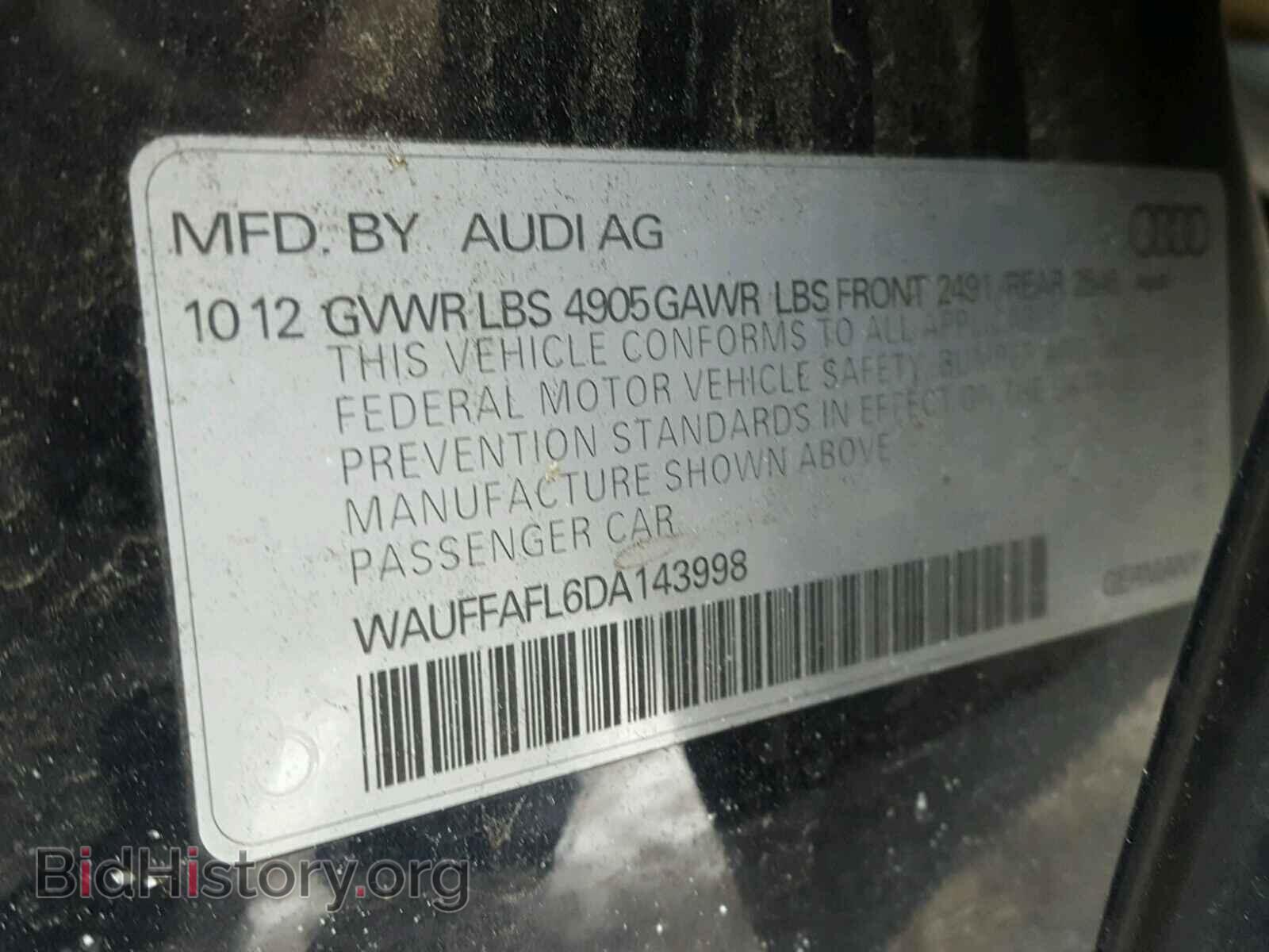 2013 AUDI A4 - VIN: WAUFFAFL6DA143998 - Фото 10