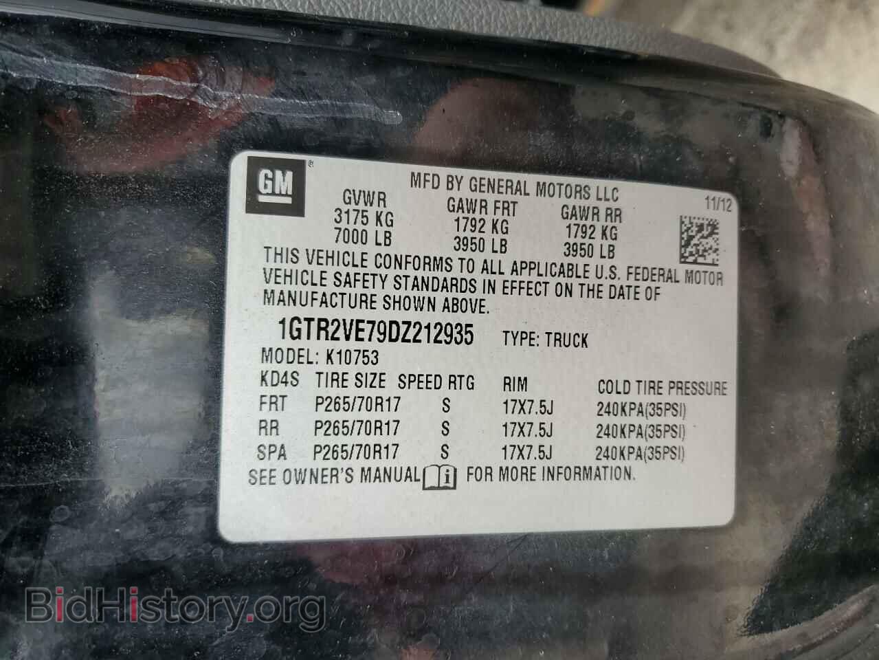 2013 GMC SIERRA - VIN: 1GTR2VE79DZ212935 - Фото 12