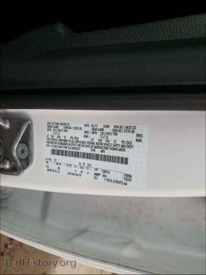 2015 FORD ESCAPE - VIN: 1FMCU0F70FUC85527 - Фото 10