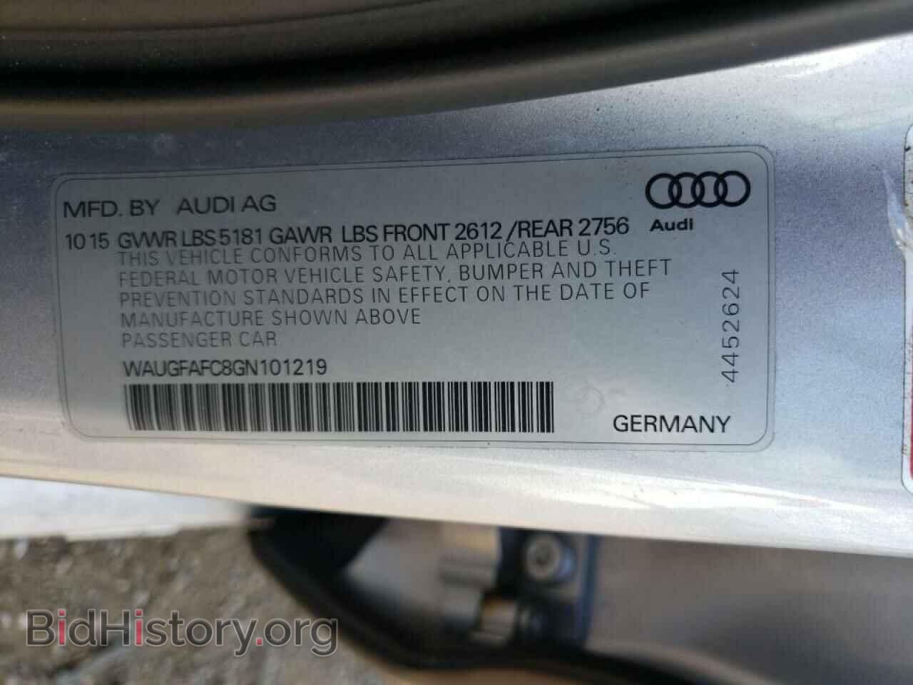 2016 AUDI A6 - VIN: WAUGFAFC8GN101219 - Фото 10
