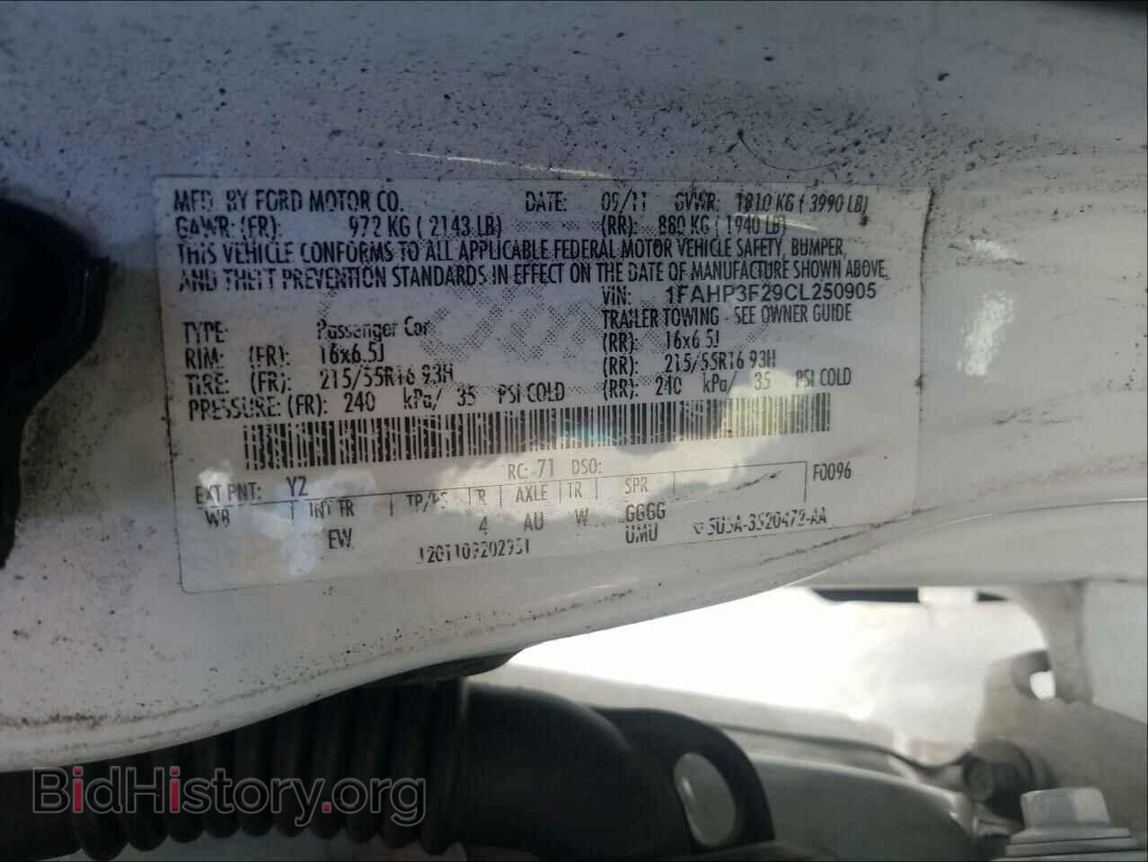 2012 FORD FOCUS - VIN: 1FAHP3F29CL250905 - Фото 10