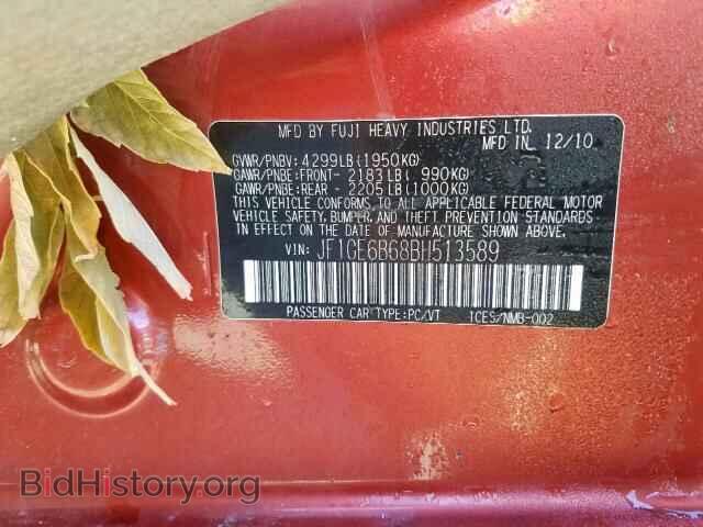 2011 SUBARU IMPREZA - VIN: JF1GE6B68BH513589 - Фото 10