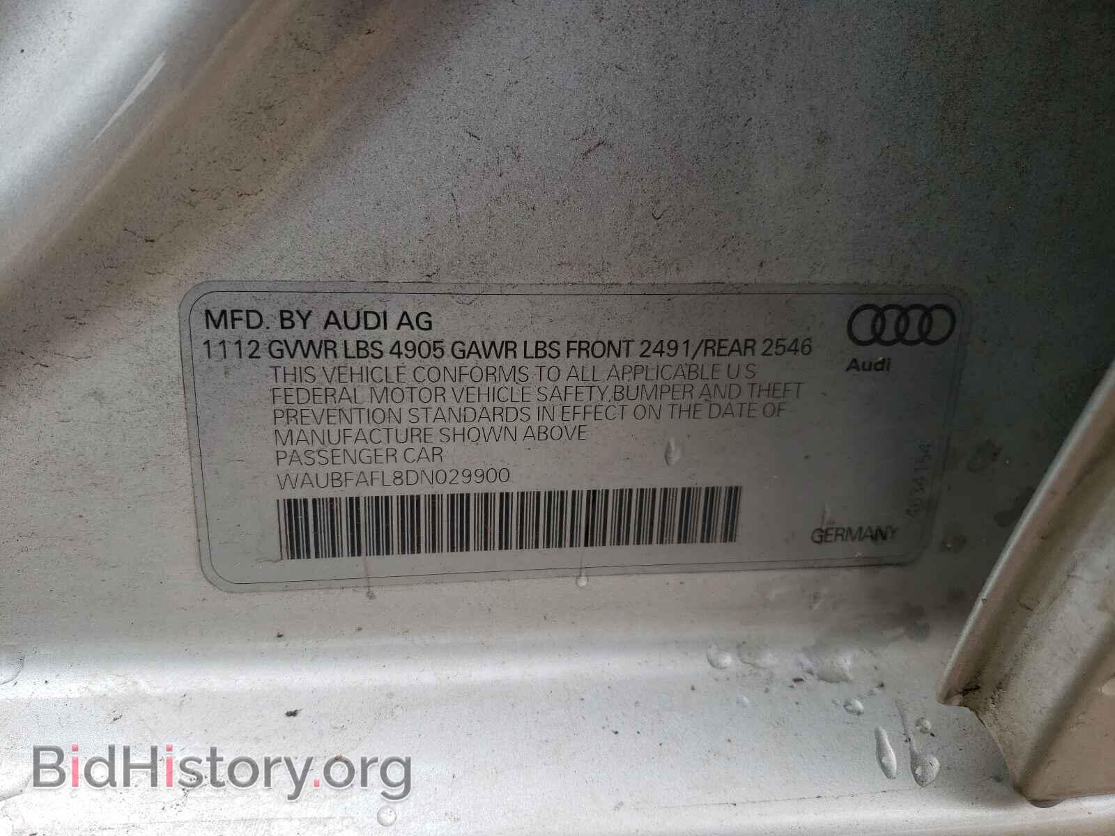 2013 AUDI A4 - VIN: WAUBFAFL8DN029900 - Фото 10