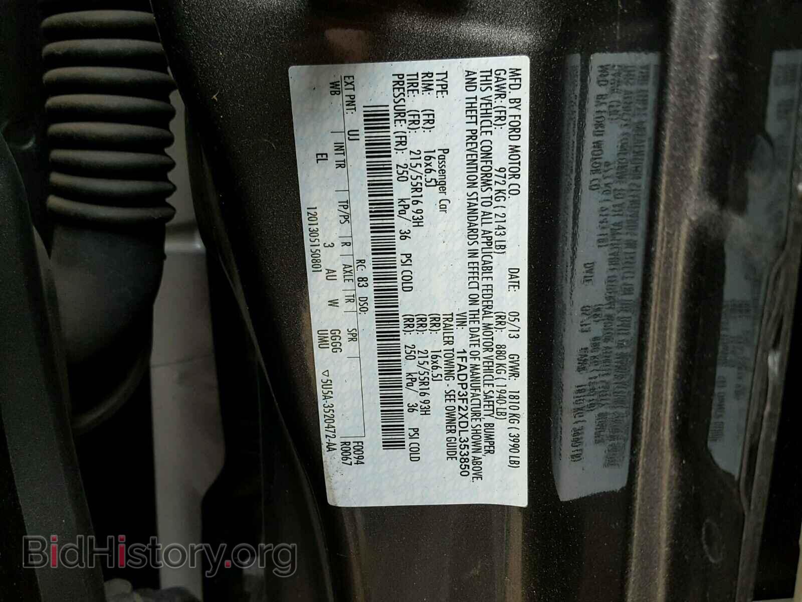 2013 FORD FOCUS - VIN: 1FADP3F2XDL353850 - Фото 10