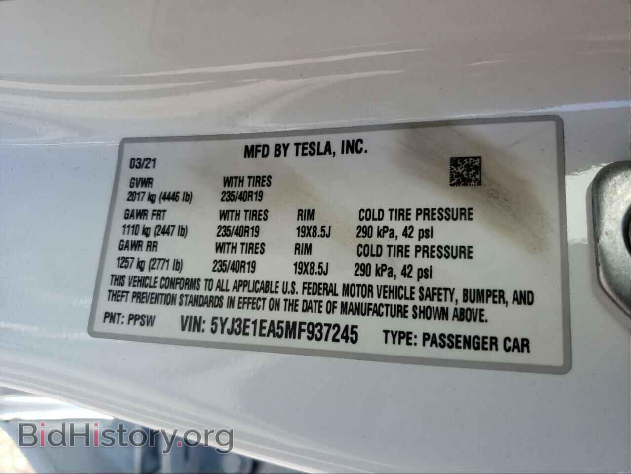 2021 TESLA MODEL 3 - VIN: 5YJ3E1EA5MF937245 - Photo 10