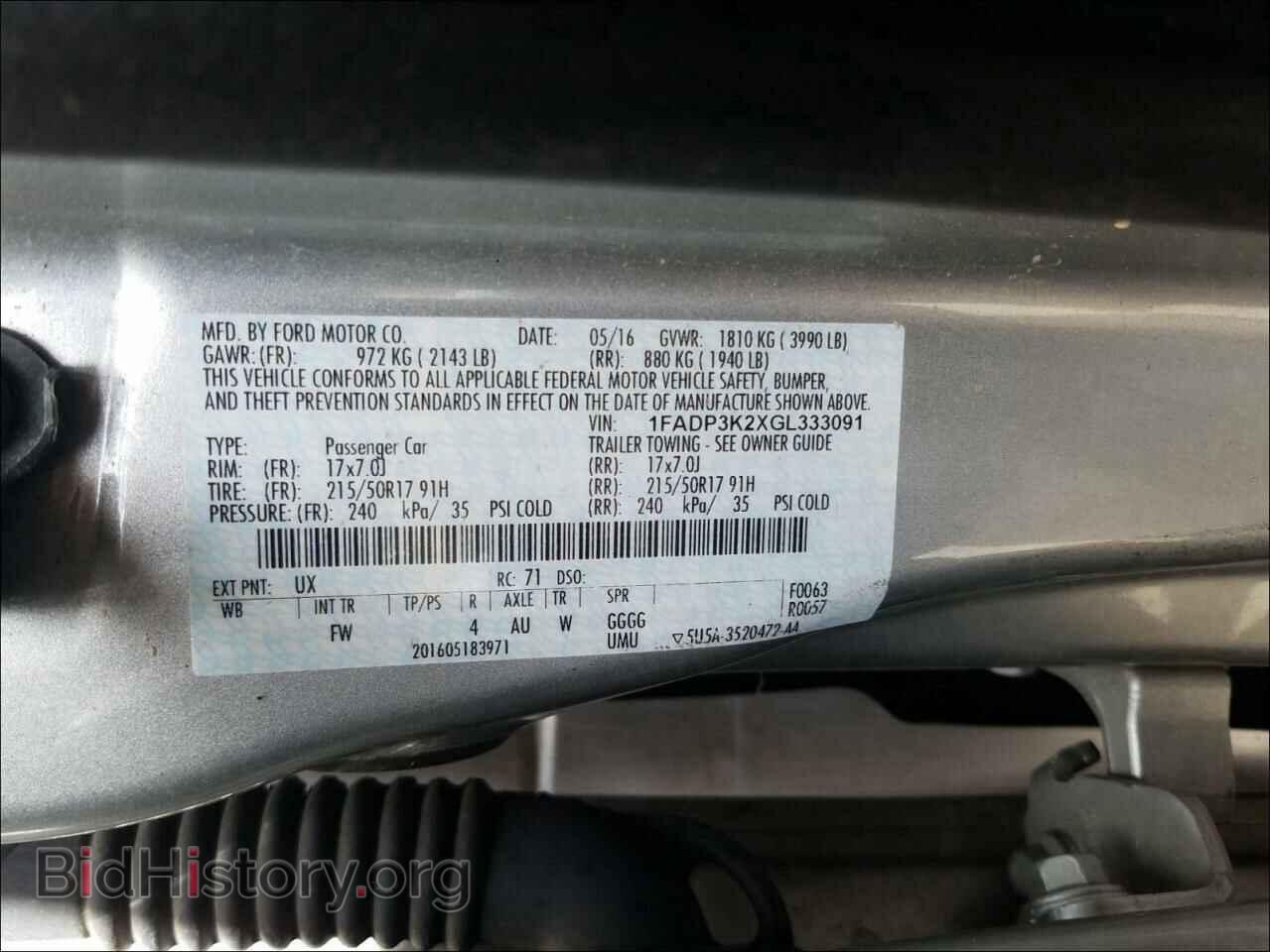 2016 FORD FOCUS - VIN: 1FADP3K2XGL333091 - Photo 10
