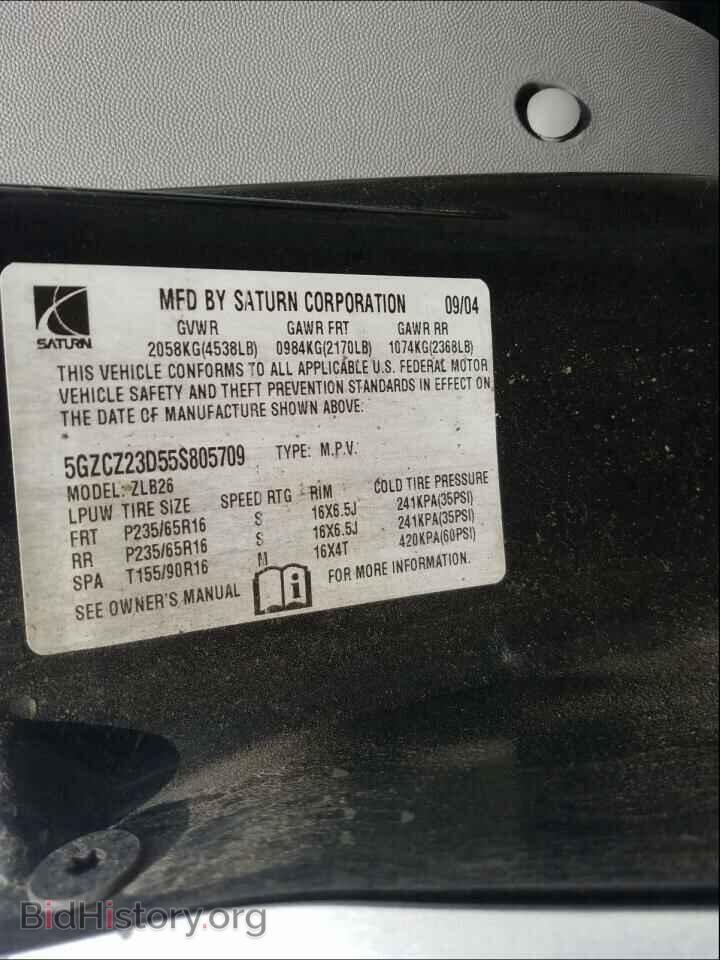 2005 SATURN VUE - VIN: 5GZCZ23D55S805709 - Фото 10