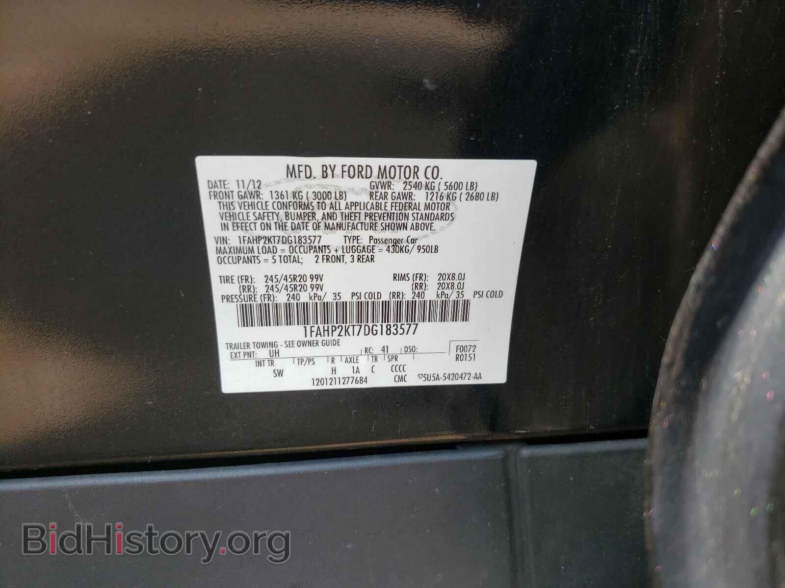 2013 FORD TAURUS - VIN: 1FAHP2KT7DG183577 - Фото 10