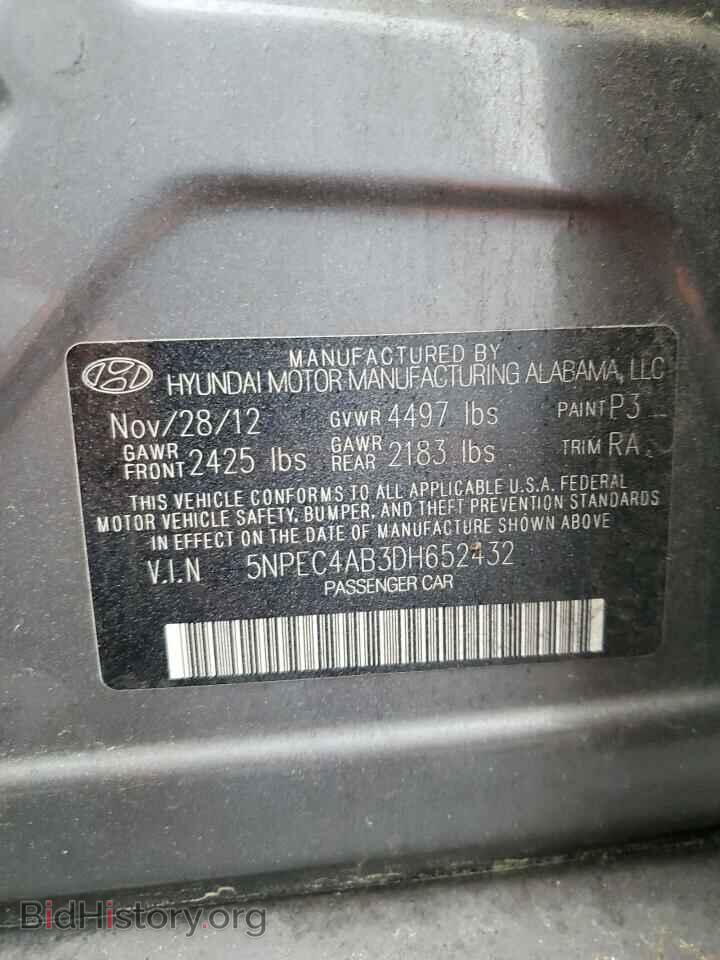 2013 HYUNDAI SONATA - VIN: 5NPEC4AB3DH652432 - Фото 12