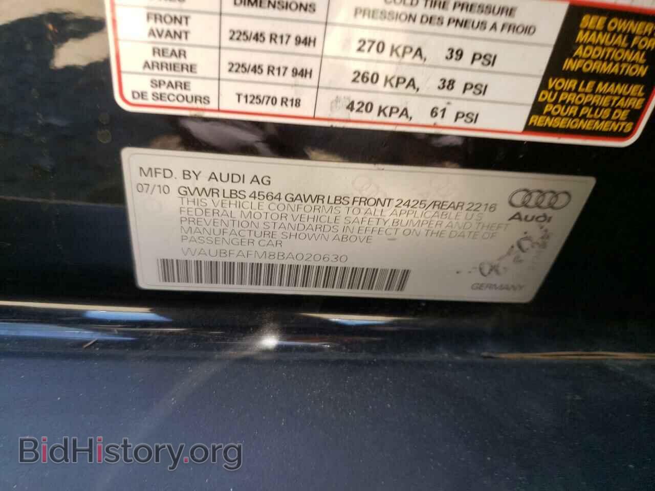 2011 AUDI A3 - VIN: WAUBFAFM8BA020630 - Фото 10