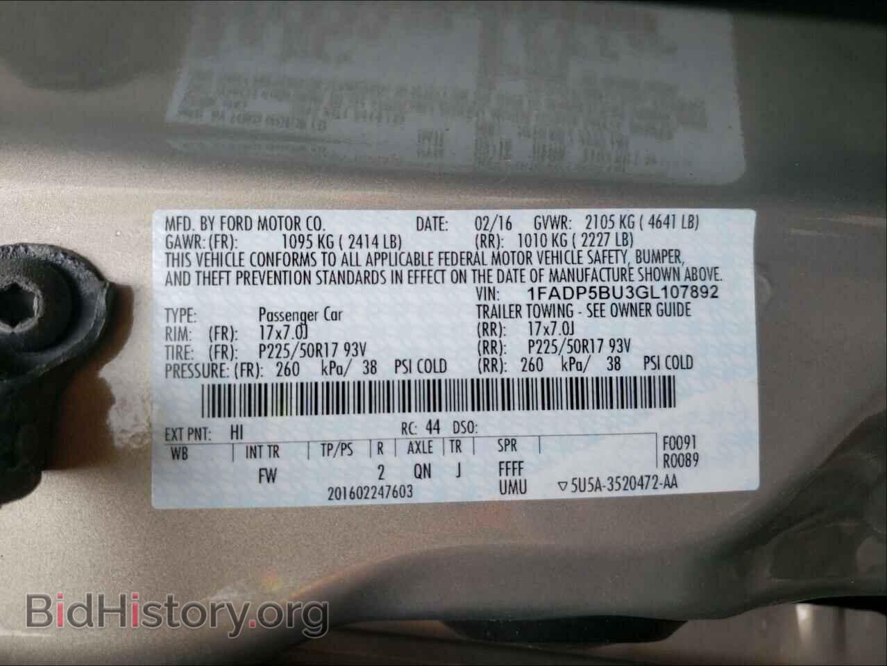 2016 FORD CMAX - VIN: 1FADP5BU3GL107892 - Фото 10