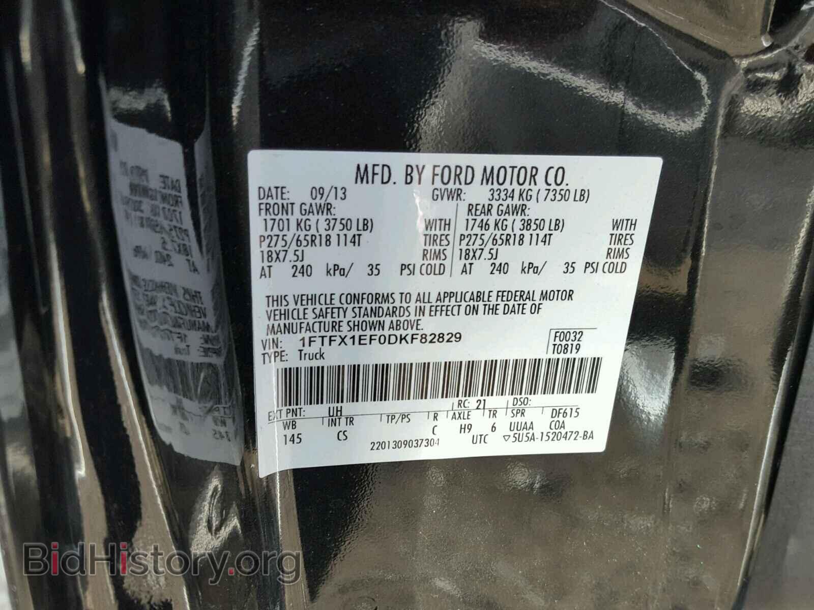 2013 FORD F150 - VIN: 1FTFX1EF0DKF82829 - Фото 10