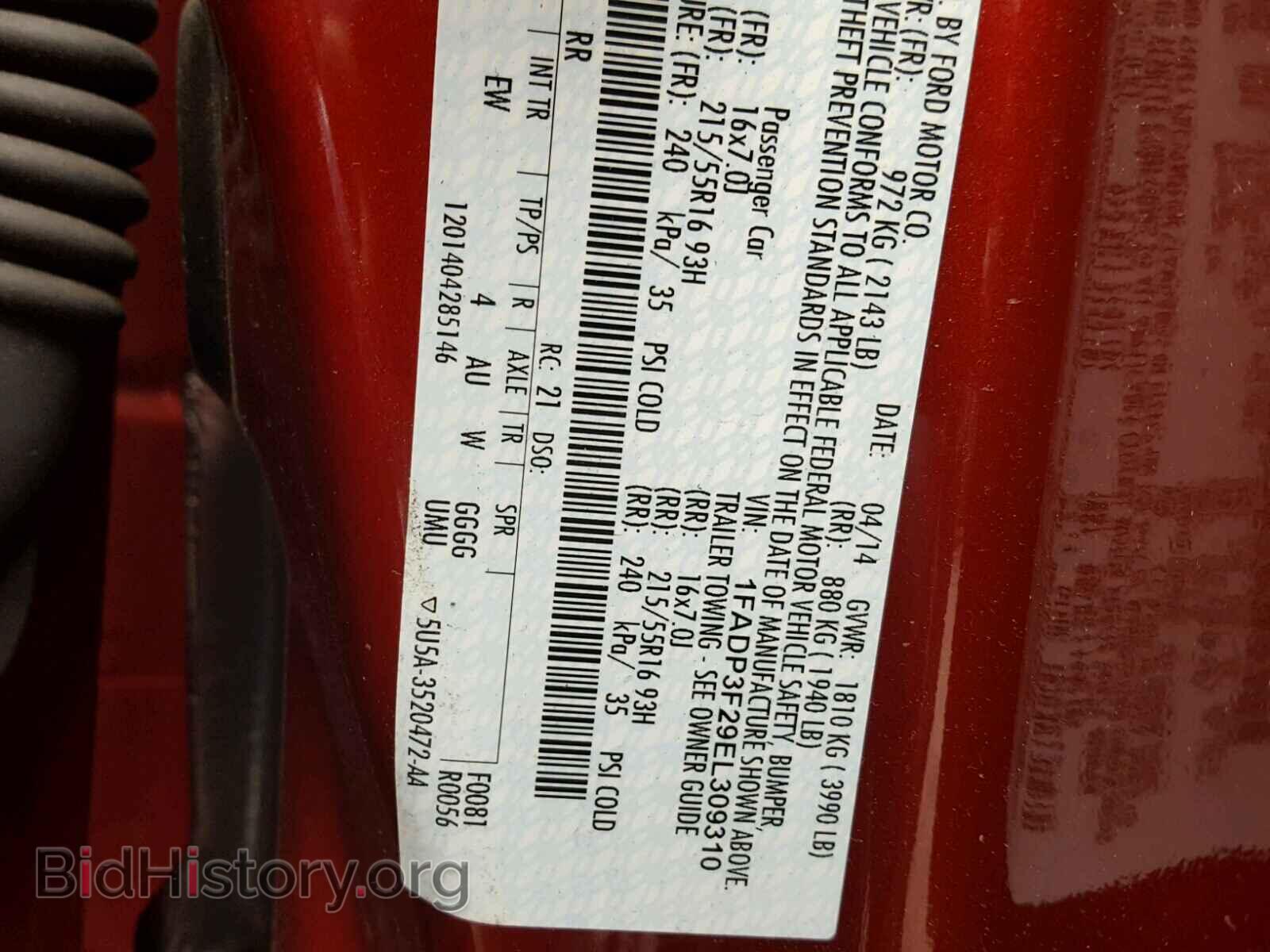 2014 FORD FOCUS - VIN: 1FADP3F29EL309310 - Photo 10