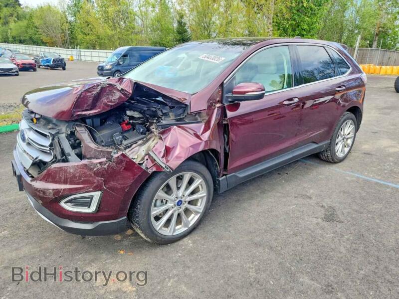 2018 Ford EDGE Titanium (VIN 2FMPK4K84JBB73390) — photo 1 of 14, Copart, damage: front end
