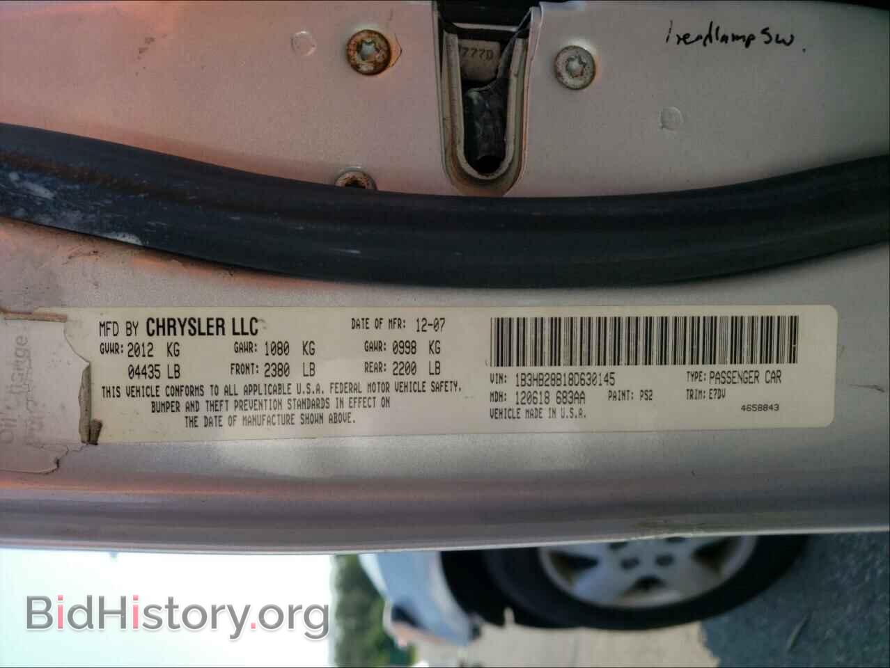 2008 DODGE CALIBER - VIN: 1B3HB28B18D630145 - Photo 10