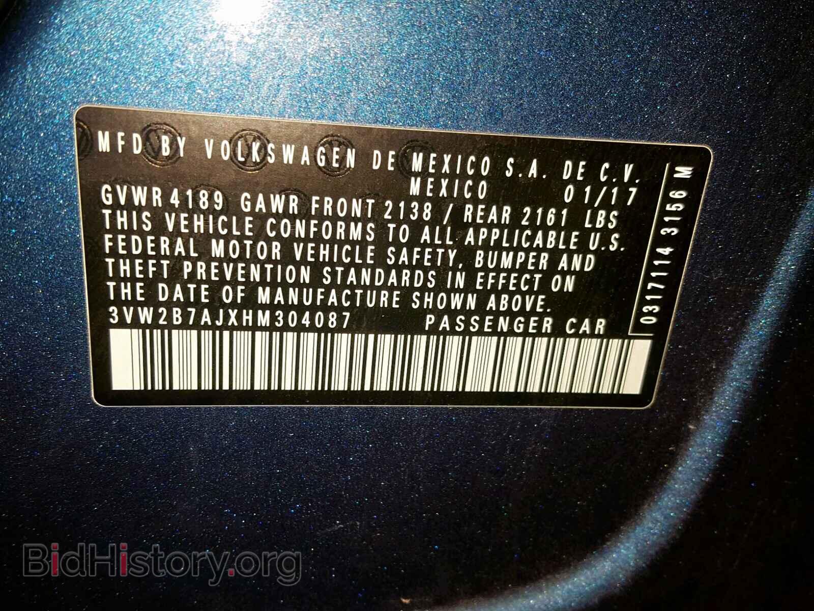 2017 VOLKSWAGEN JETTA - VIN: 3VW2B7AJXHM304087 - Photo 10