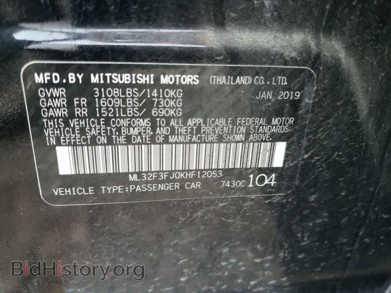 2019 MITSUBISHI MIRAGE - VIN: ML32F3FJ0KHF12053 - Фото 10