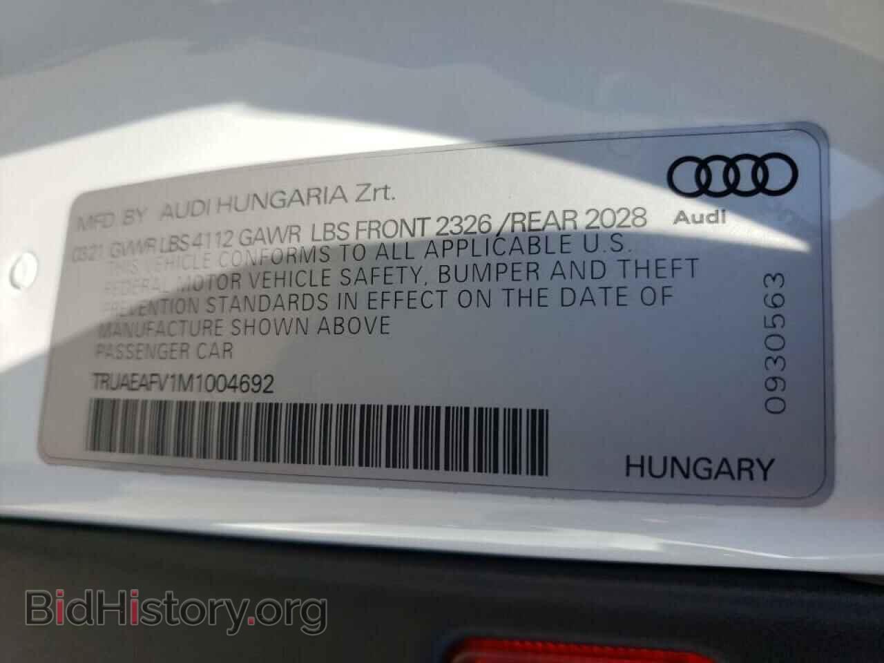 2021 AUDI TT - VIN: TRUAEAFV1M1004692 - Фото 10