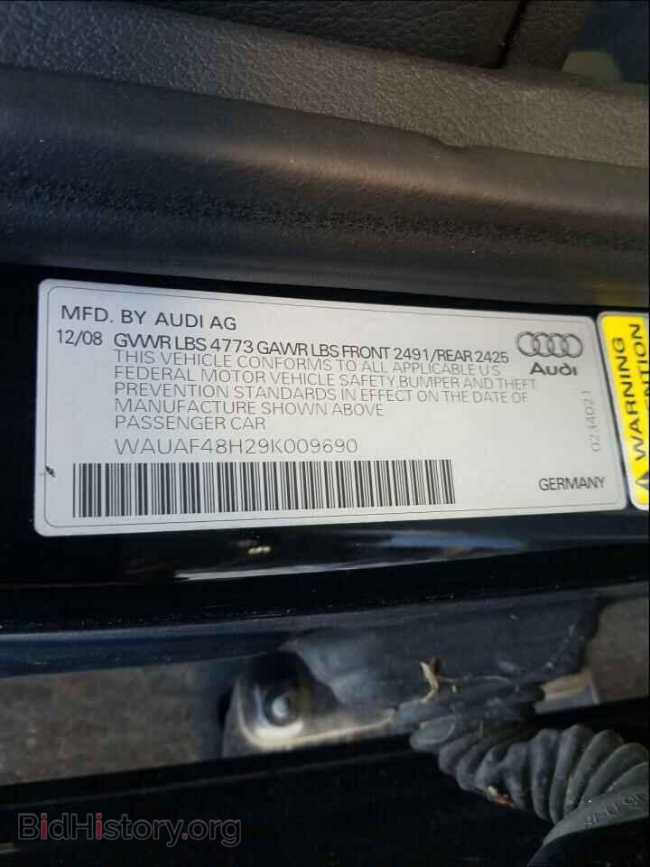 2009 AUDI A4 - VIN: WAUAF48H29K009690 - Фото 10