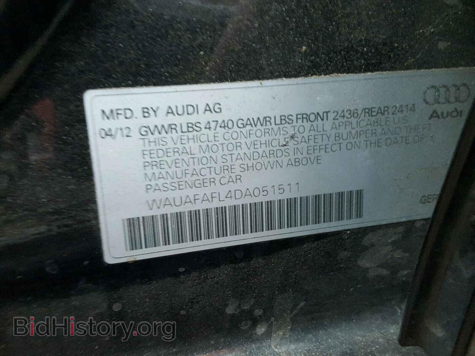 2013 AUDI A4 - VIN: WAUAFAFL4DA051511 - Фото 10
