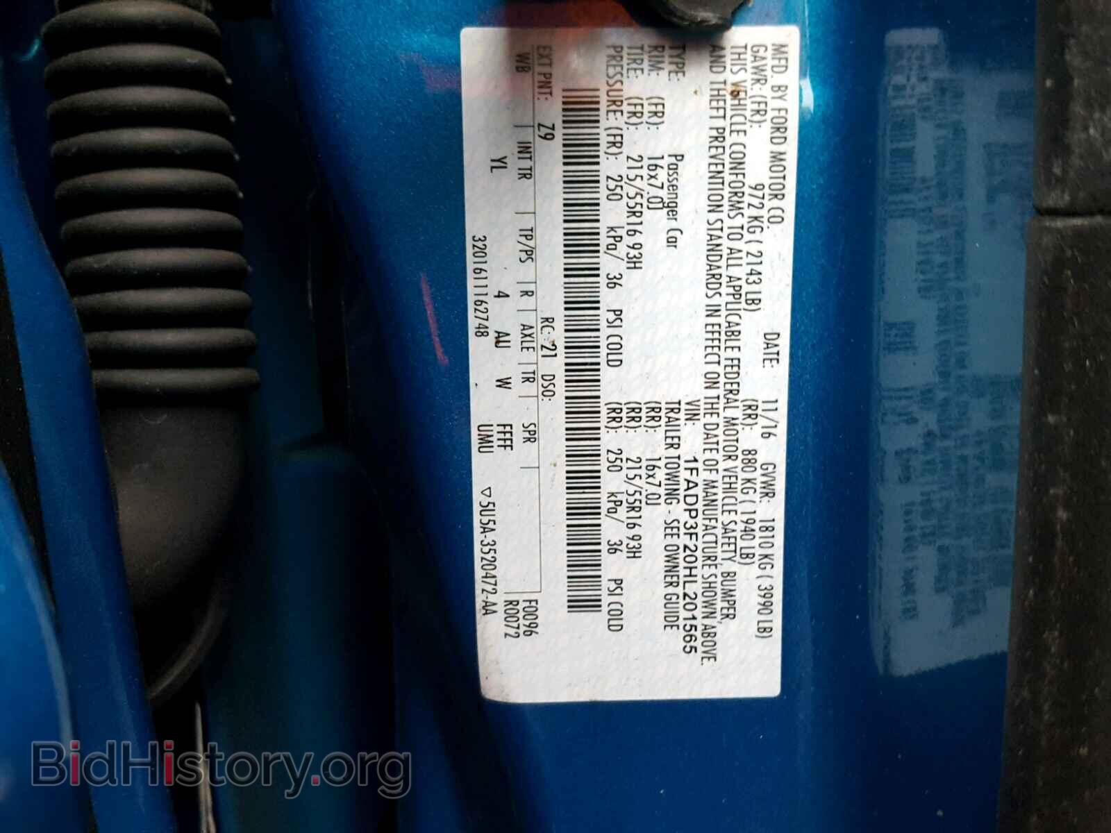 2017 FORD FOCUS - VIN: 1FADP3F20HL201565 - Photo 10