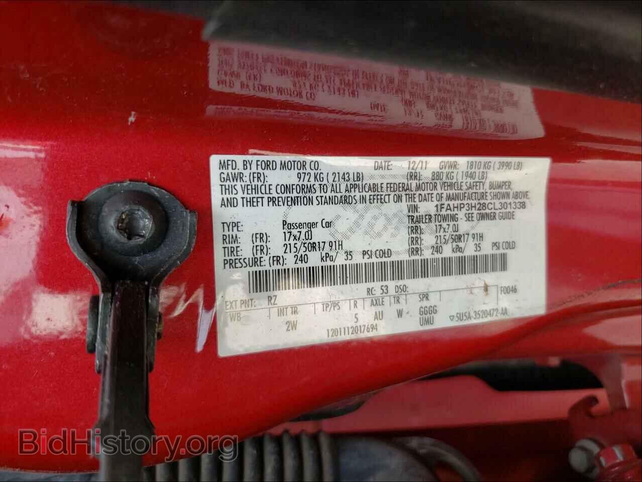 2012 FORD FOCUS - VIN: 1FAHP3H28CL301338 - Фото 10