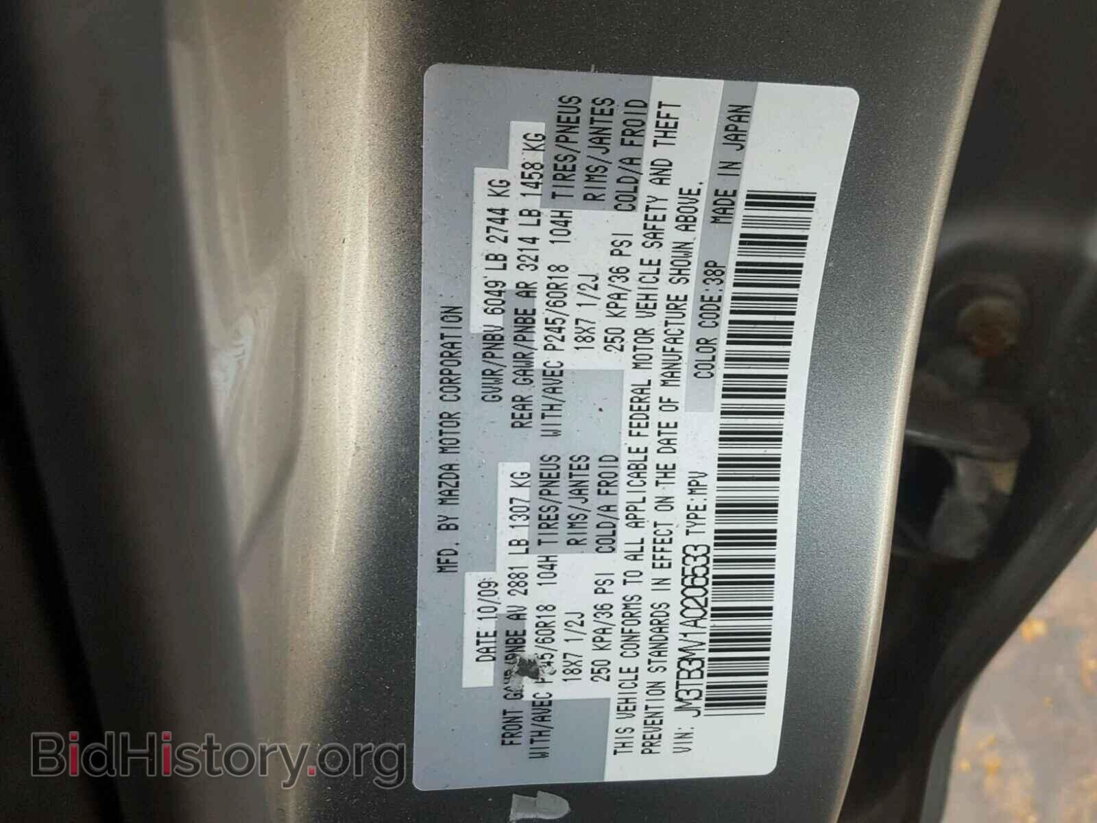 2010 MAZDA CX-9 - VIN: JM3TB3MV1A0206533 - Фото 10