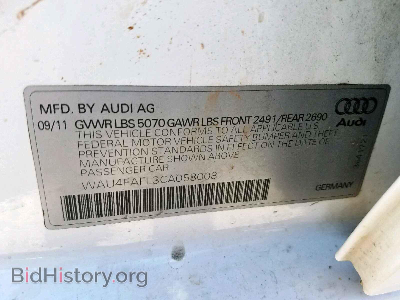 2012 AUDI A4 - VIN: WAU4FAFL3CA058008 - Photo 10
