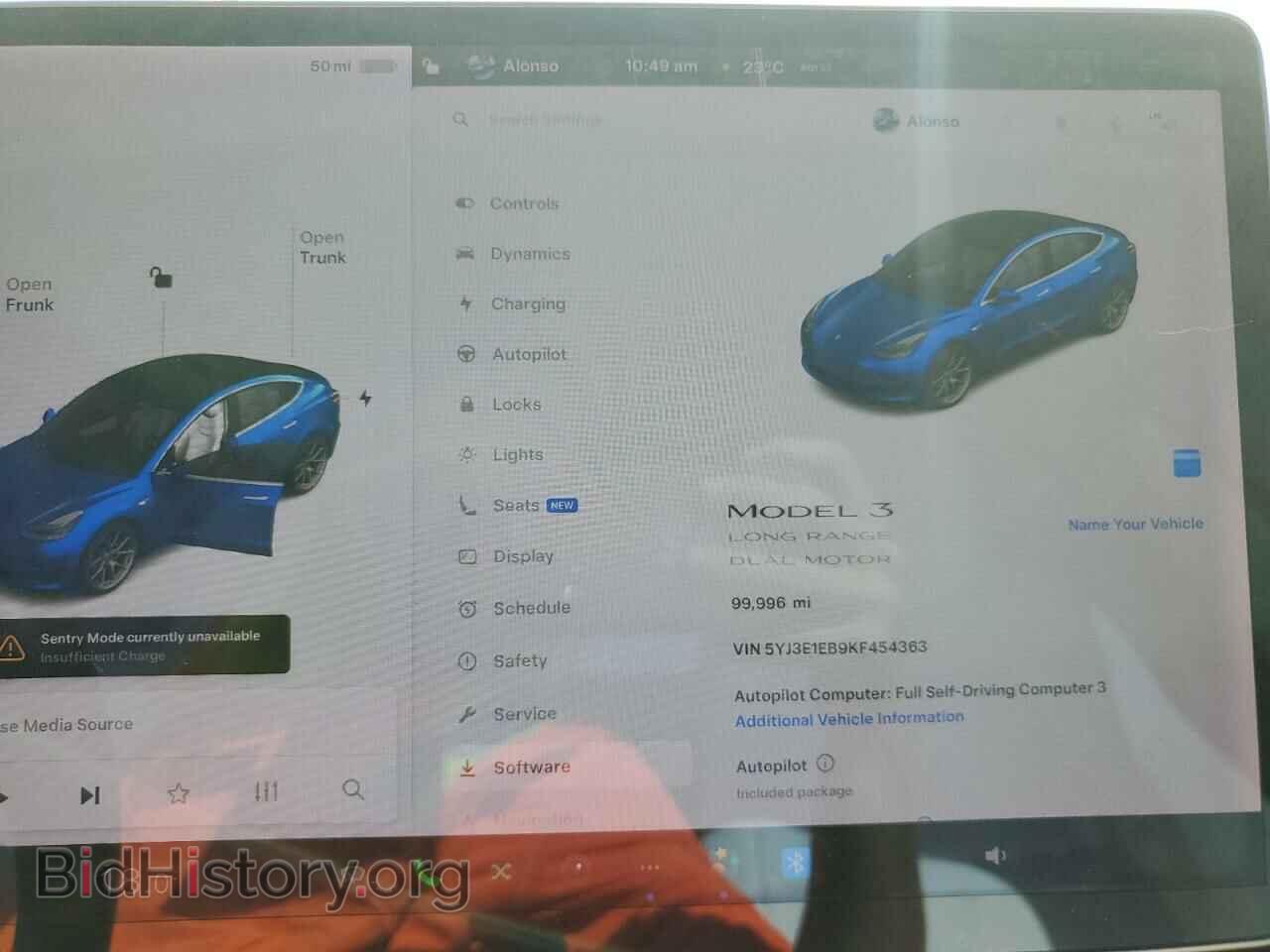 2019 TESLA MODEL 3 - VIN: 5YJ3E1EB9KF454363 - Фото 9