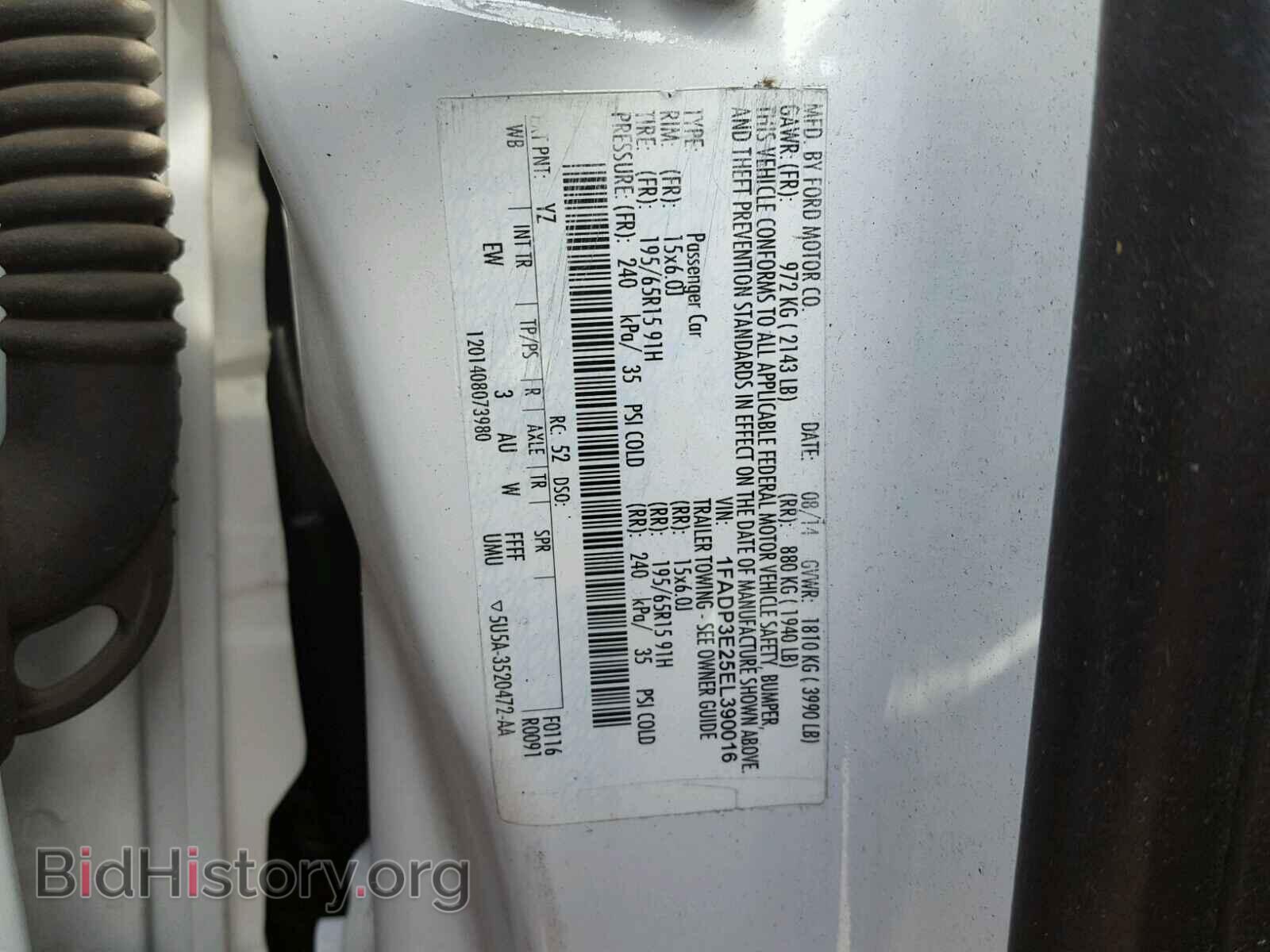 2014 FORD FOCUS - VIN: 1FADP3E25EL390016 - Фото 10
