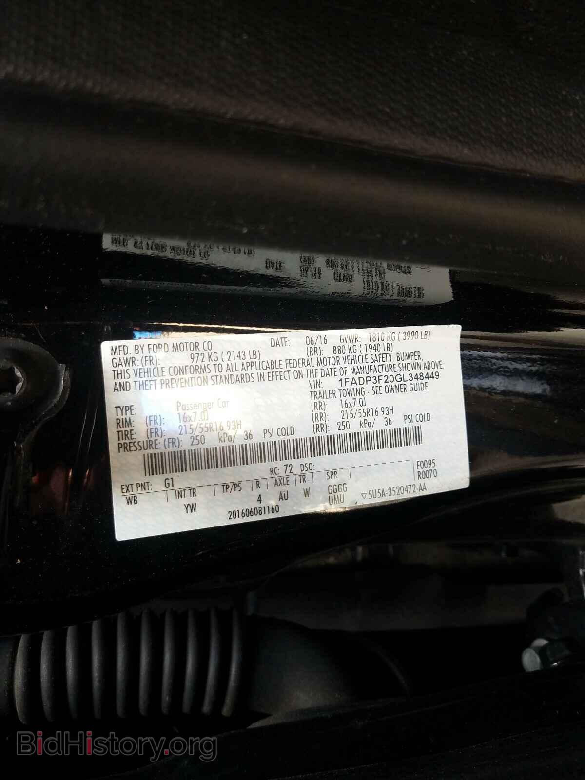 2016 FORD FOCUS - VIN: 1FADP3F20GL348449 - Фото 10