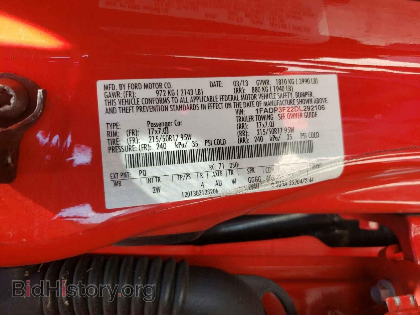 2013 FORD FOCUS - VIN: 1FADP3F22DL292106 - Фото 10