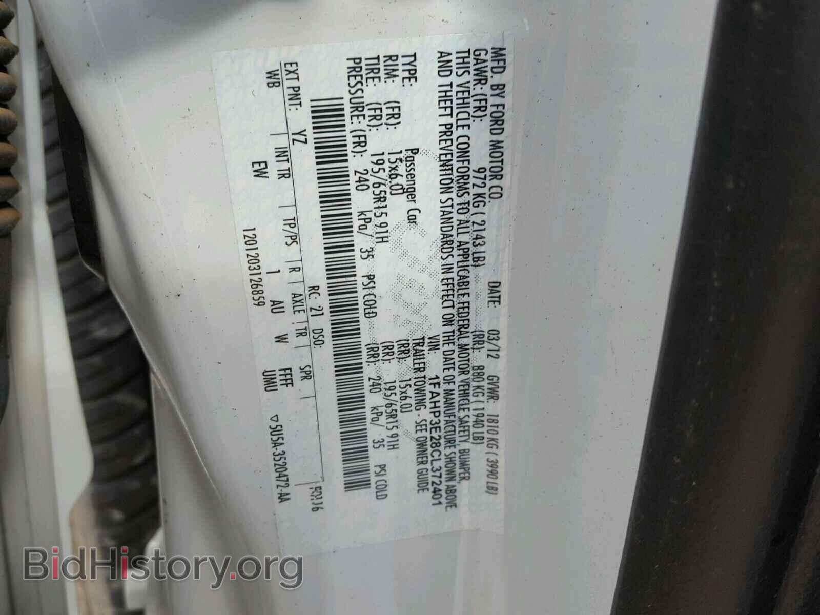 2012 FORD FOCUS - VIN: 1FAHP3E28CL372401 - Фото 10