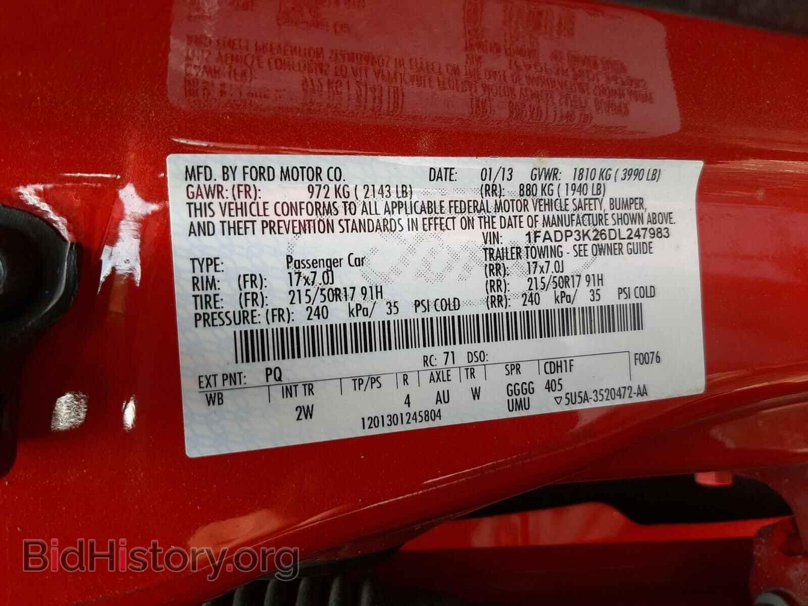 2013 FORD FOCUS - VIN: 1FADP3K26DL247983 - Фото 10
