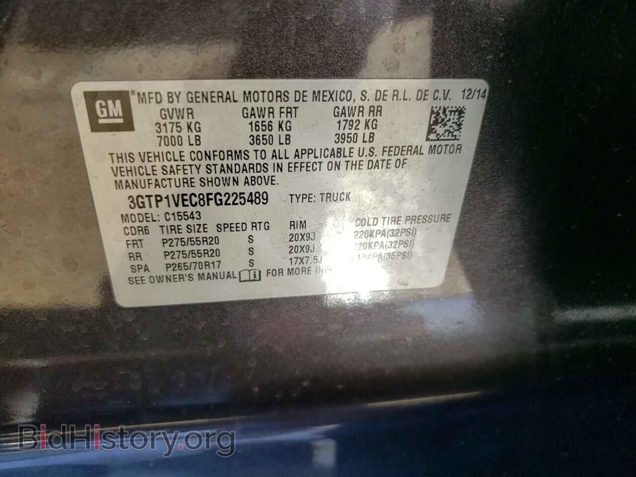 2015 GMC SIERRA - VIN: 3GTP1VEC8FG225489 - Фото 12