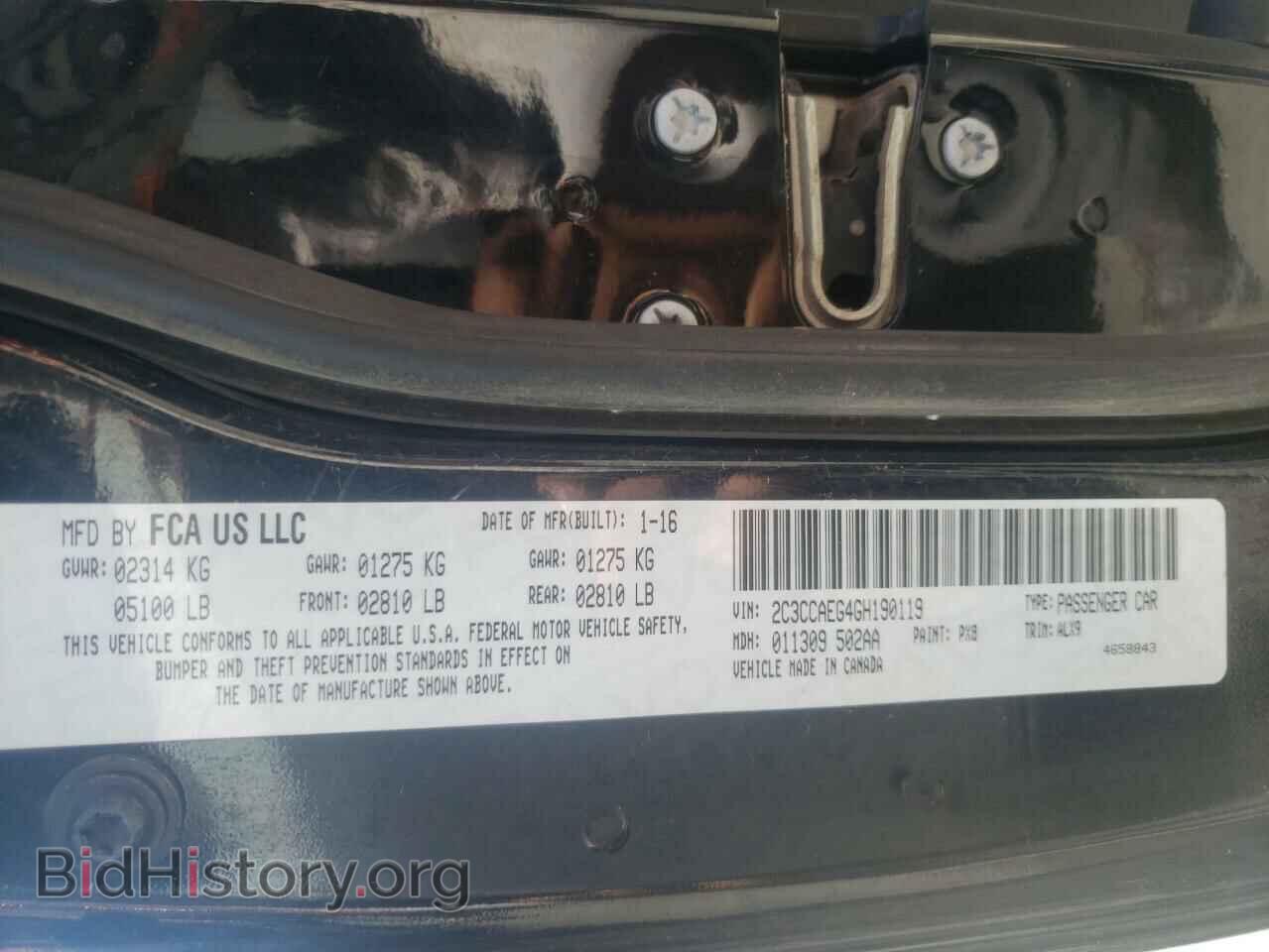 2016 CHRYSLER 300 - VIN: 2C3CCAEG4GH190119 - Фото 10