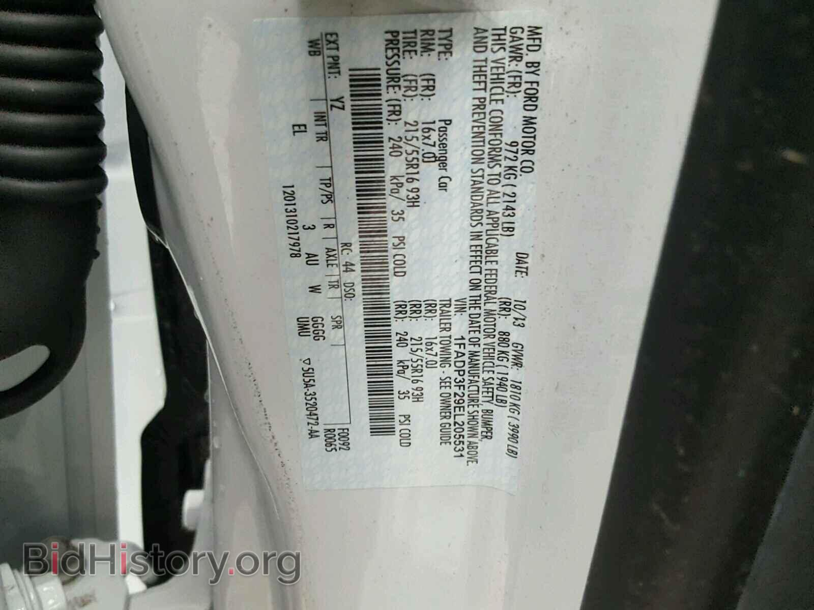 2014 FORD FOCUS - VIN: 1FADP3F29EL205531 - Фото 10