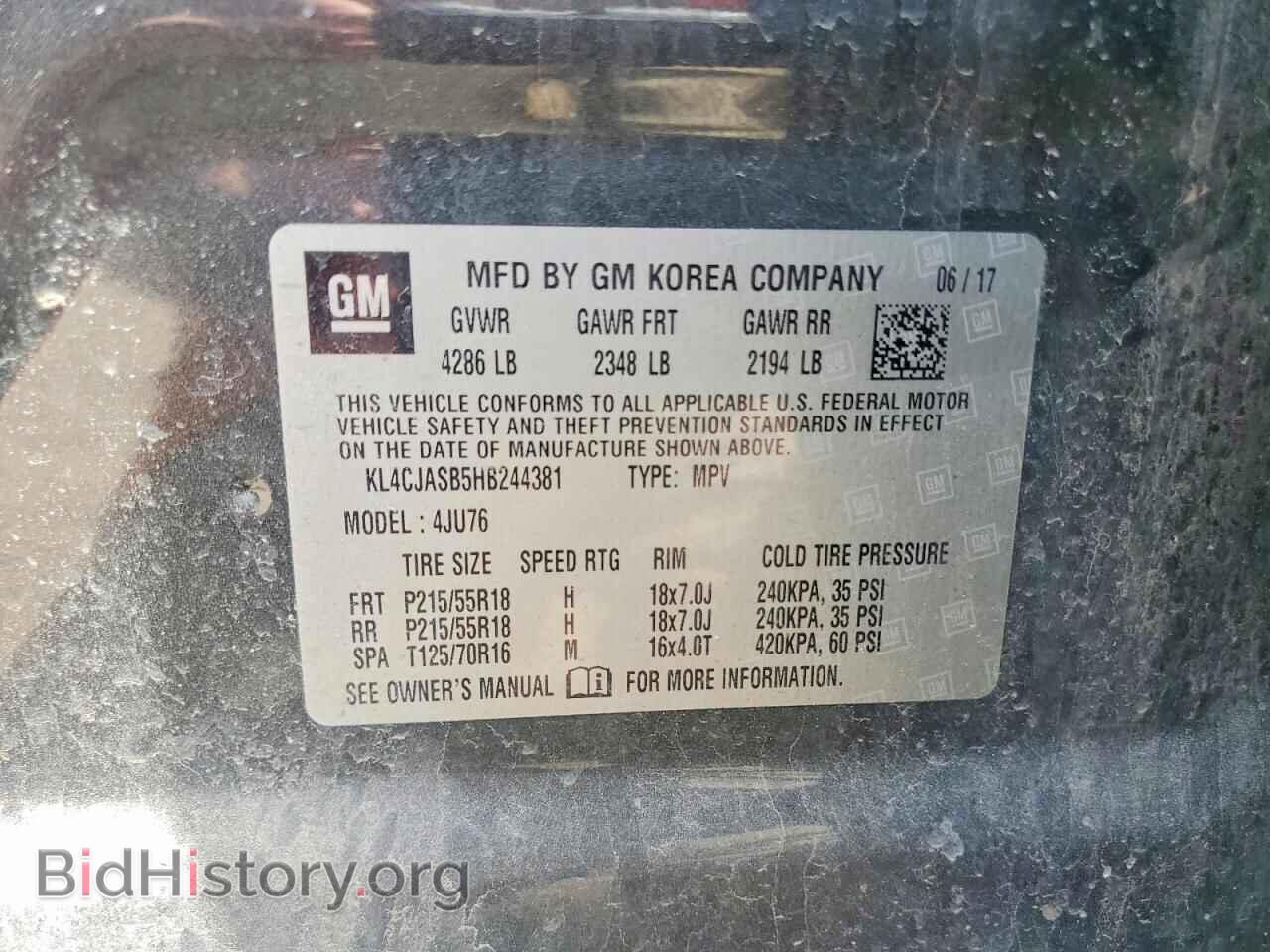2017 BUICK ENCORE - VIN: KL4CJASB5HB244381 - Фото 12
